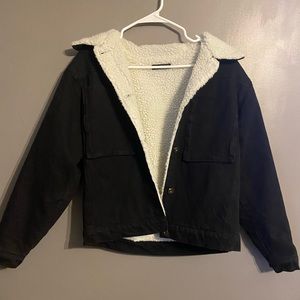 SHEIN black demon jacket with a FUZZY inside!